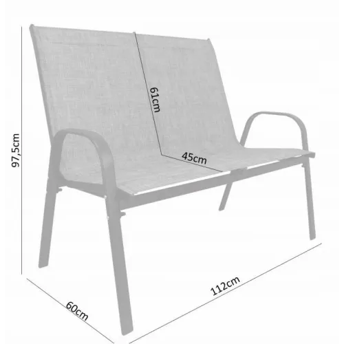 Vrtni set - Crna - Stol + stolice  slika 4