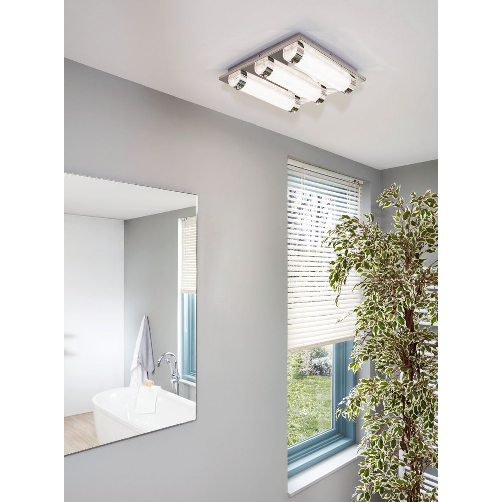 Eglo Tolorico zidna/stropna lampa, LED, 3x7W, 3000lm, IP44, krom/kristal slika 4