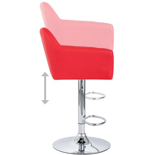 Barska stolica od umjetne kože s naslonom za ruke crvena slika 16