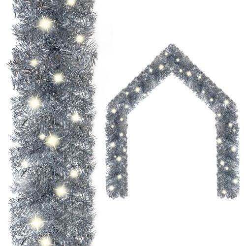 Božićna girlanda s LED svjetlima 10 m srebrna slika 1