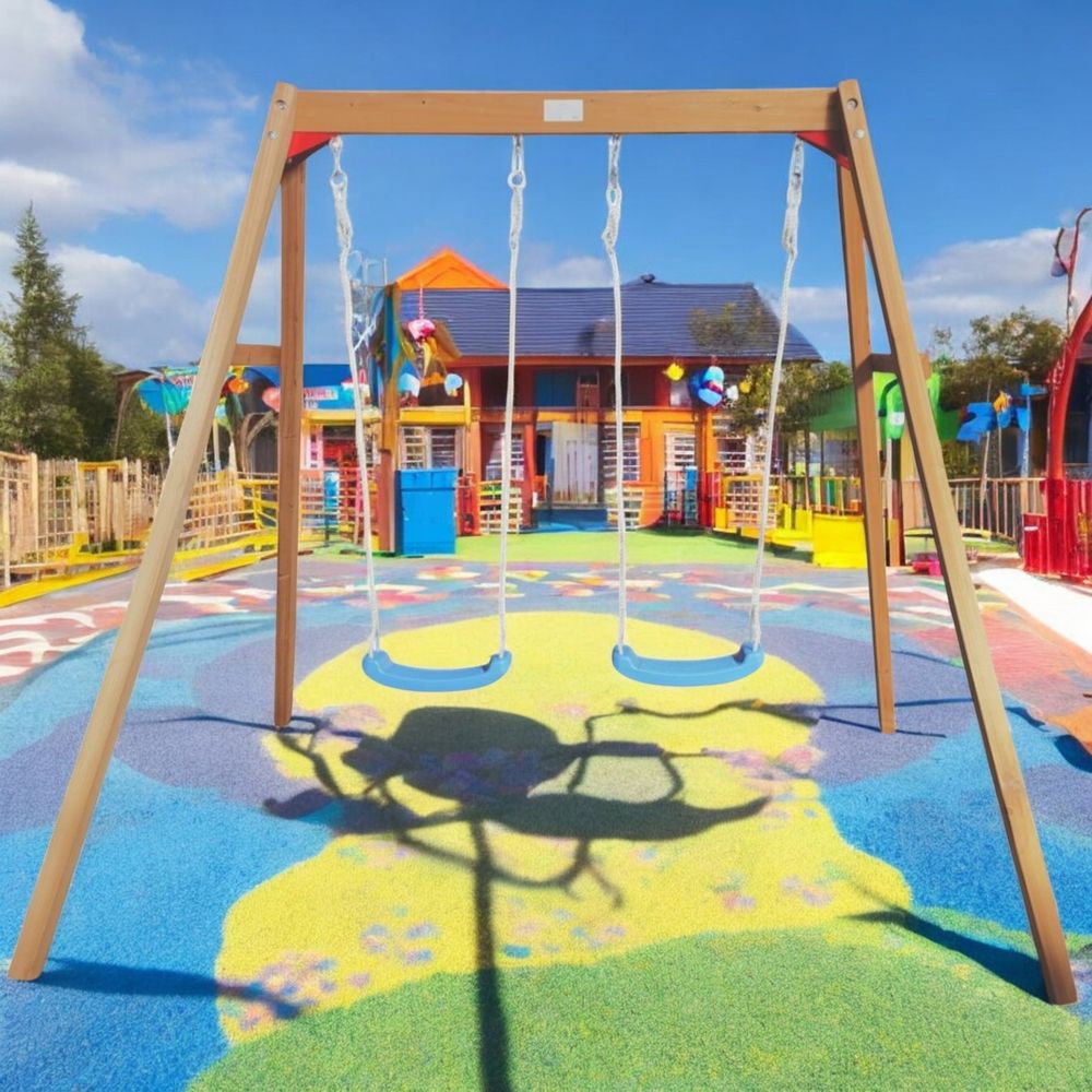 Kinder Home Drvena ljuljačka za djecu, 2 sjedišta slika 3