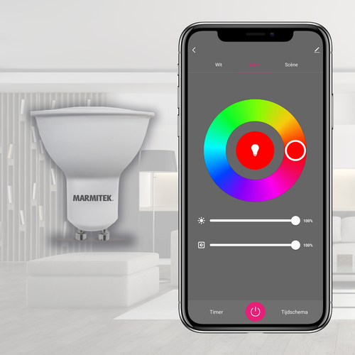 MARMITEK, pametna Wi-Fi LED žarulja- u boji - GU10 | 380 lumena | 4,5 W = 35 W slika 3