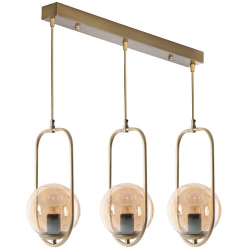 Ahu 3 Lü Sıralı Bal Camlı Eskitme Sarkıt Copper Chandelier slika 2