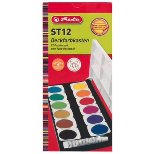 Boje vodene Herlitz 12 boja+bijela tempera slika 1