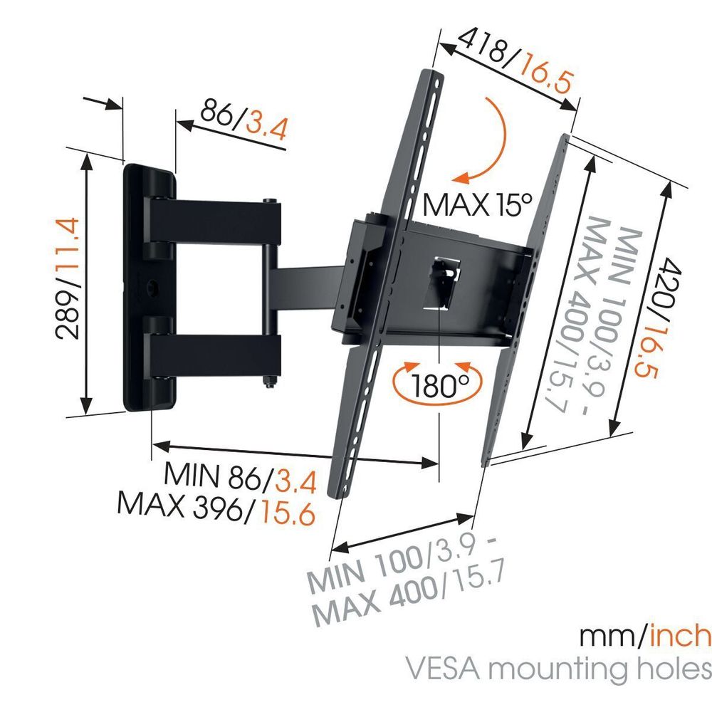Vogels MA3040, zidni stalak za ekrane od 32"-55" sa nagibom i pomakom 180st. slika 2
