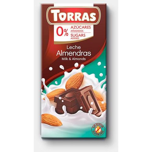 Torras Mliječna čokolada s bademima 75 G slika 1