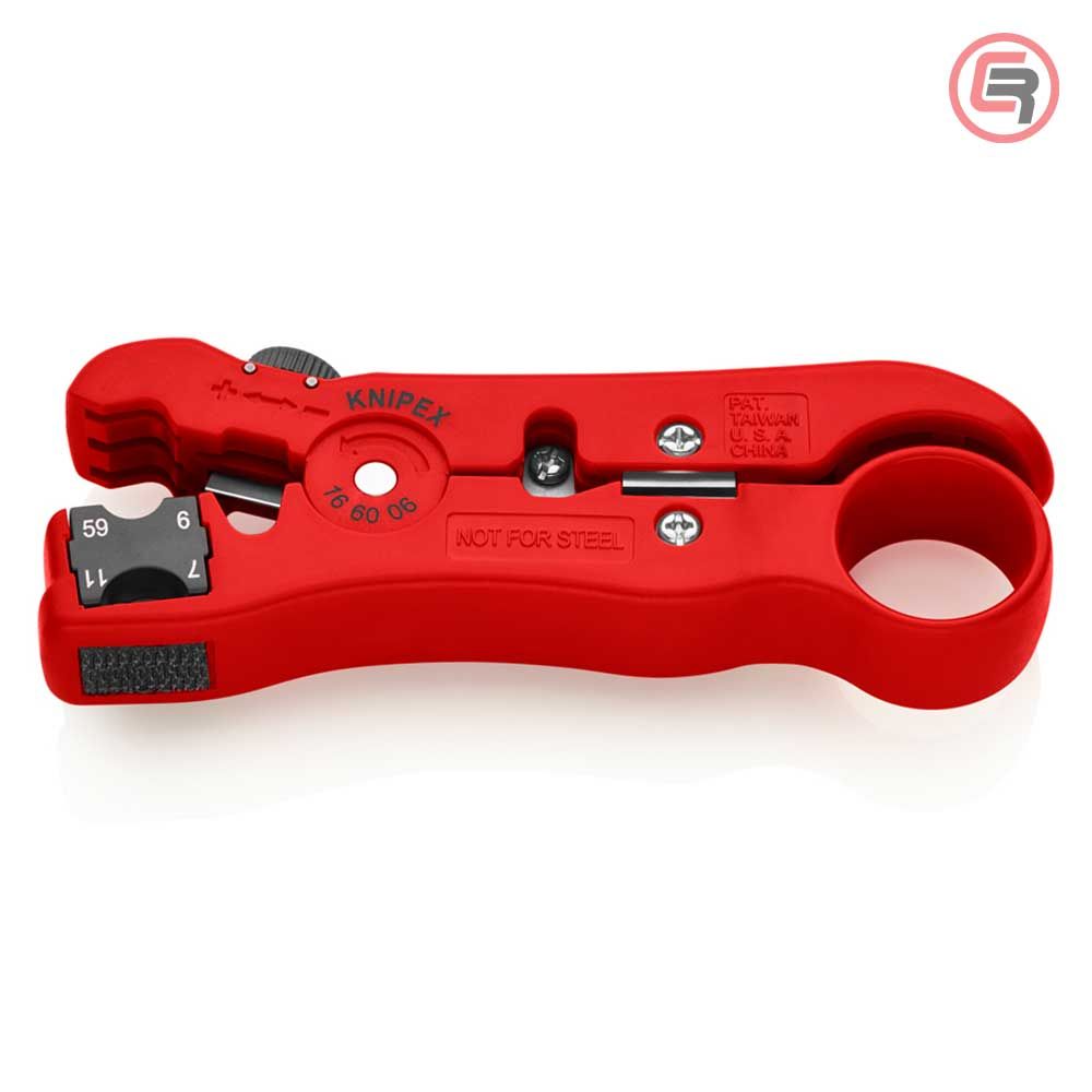 Knipex Skidač Izolacije Sa Koaksijalnog i Data Kabla RG59, RG6, RG7, RG11 - 16 60 06 SB slika 1