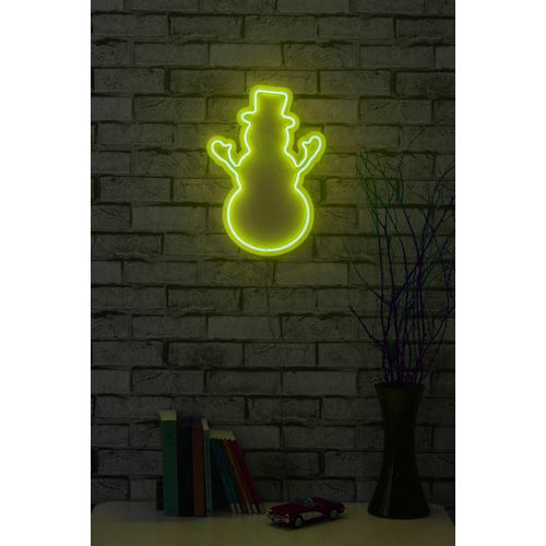 Wallity Ukrasna plastična LED rasvjeta, Snowman - Yellow slika 2