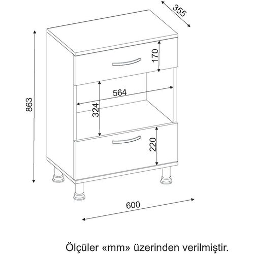 Neptün - White White Kitchen Cabinet slika 4