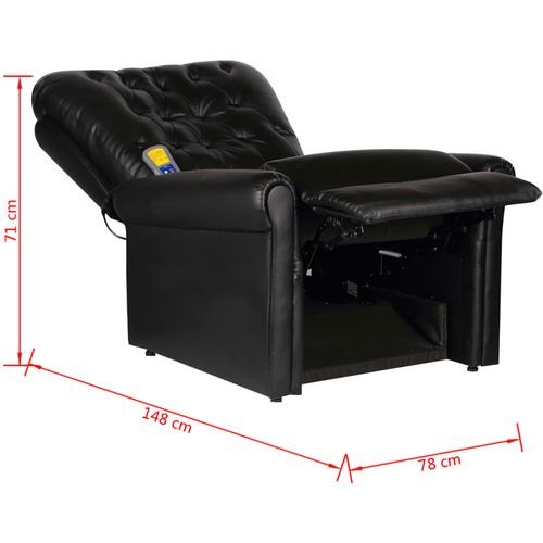 Masažna stolica od umjetne kože crna slika 53