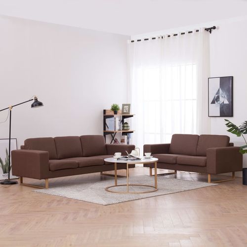 2-dijelni set sofa od tkanine smeđi slika 12