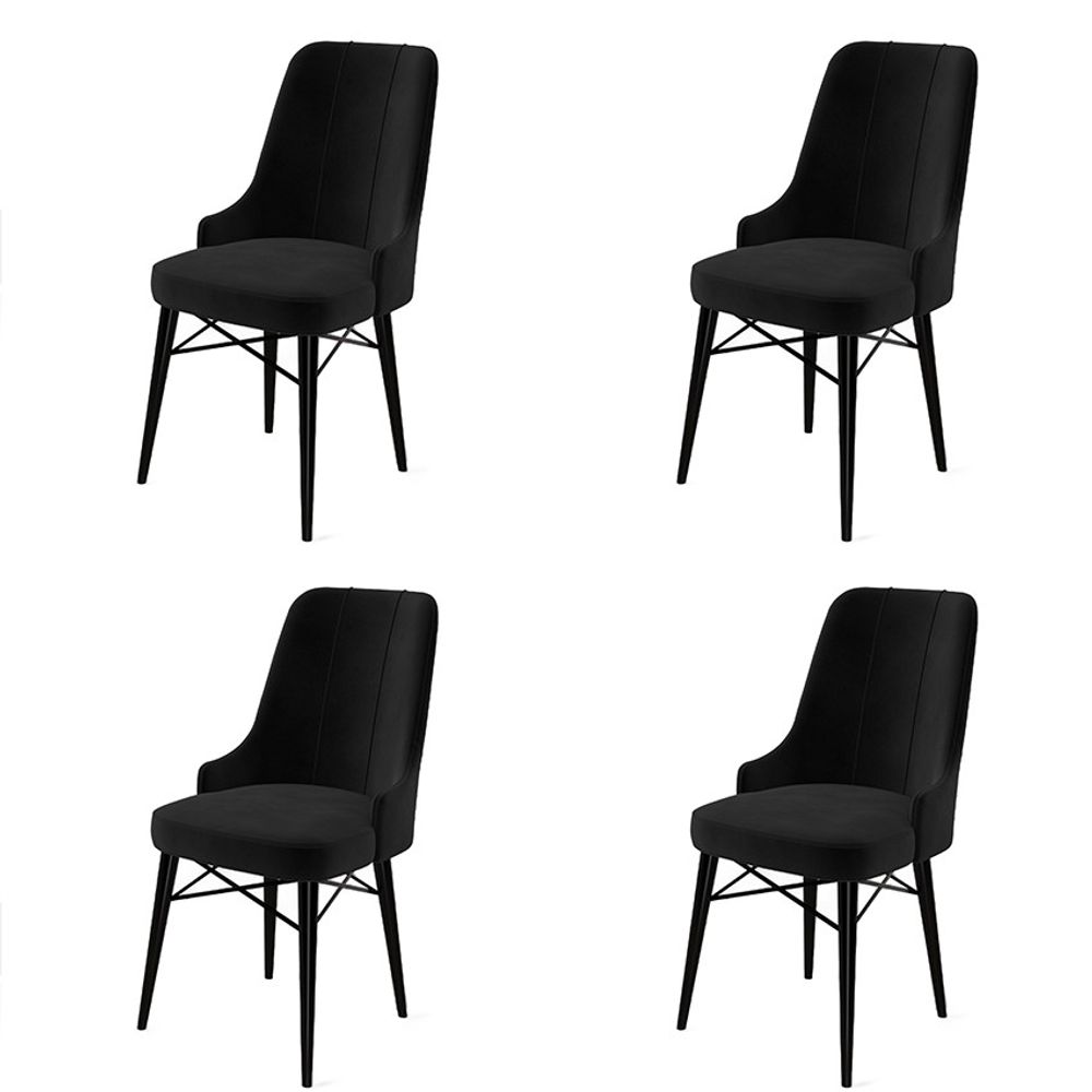 Pare - Crni Set Stolica (4 Komada) slika 1