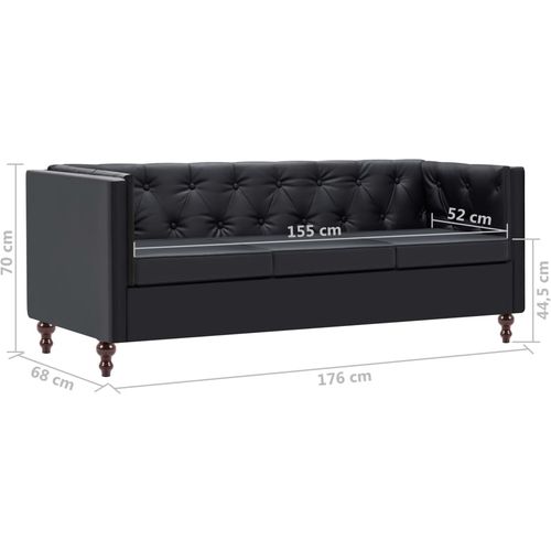 2-dijelni set sofa s presvlakom od umjetne kože crni slika 10