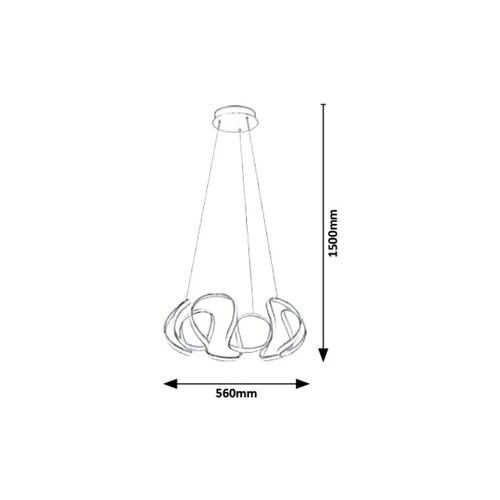 Rabalux Palmira visilica, hrom, LED 38W slika 5