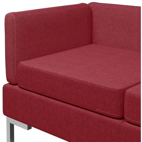 5-dijelni set sofa od tkanine crvena boja vina slika 6