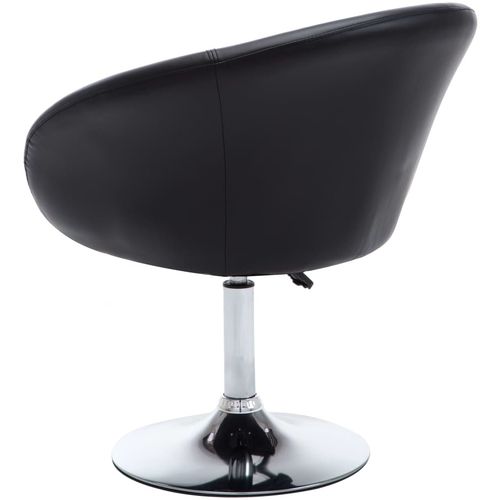 Okretna blagovaonska stolica od umjetne kože crna slika 28