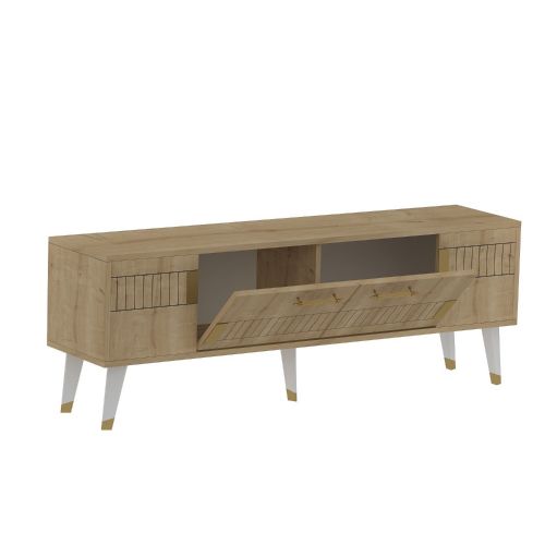 Woody Fashion Stalak za televizor, Moda - Sapphire Oak, Gold slika 4