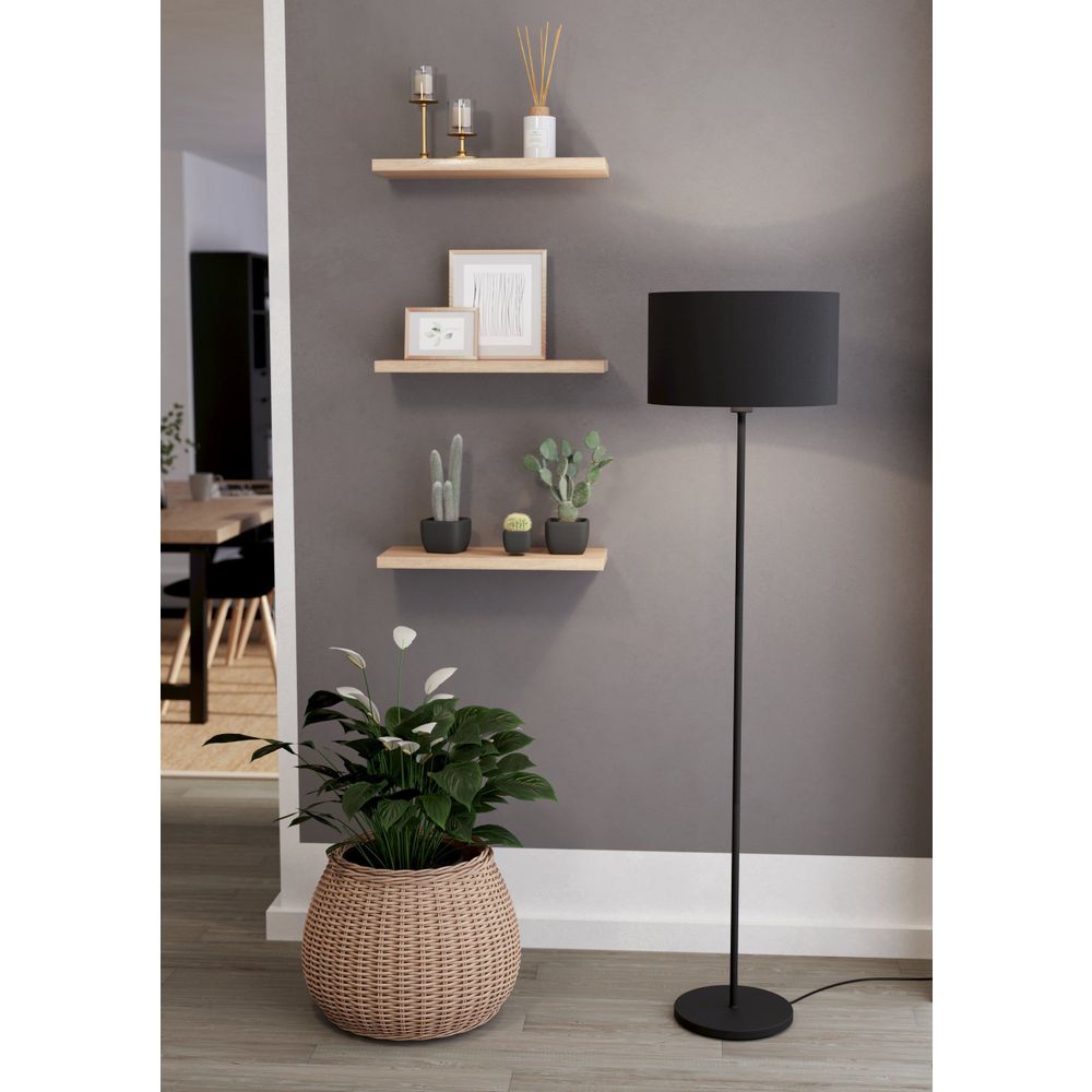 Eglo podna lampa maserlo 1 e27 1x40w crno/crno v:1515mm o380mm slika 6