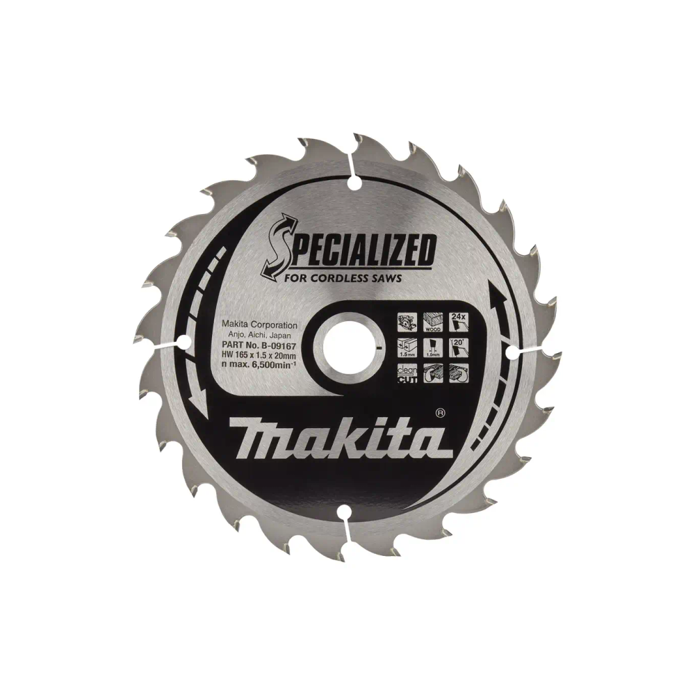 Makita - List / ploča za aku pilu Specialized 165x20 24Z (drvo) B-32904 slika 1