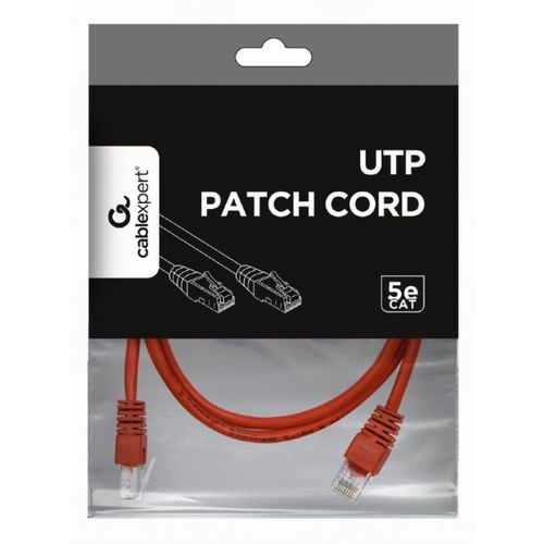 PP12-1M/R Gembird Mrezni kabl, CAT5e UTP Patch cord 1m red slika 3