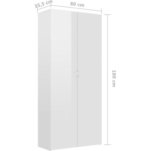 Ormarić za cipele visoki sjaj bijeli 80x35,5x180 cm od iverice slika 48