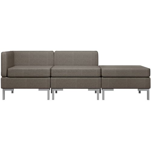 3-dijelni set sofa od tkanine smeđe-sivi slika 16