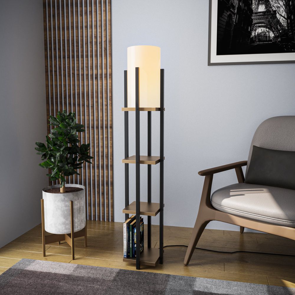 Lampa za policu - 8115 Crna zlatna podna lampa slika 1