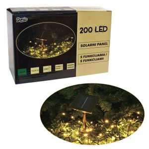 ***200 LED, solarni panel, 9,95 m, na baterije