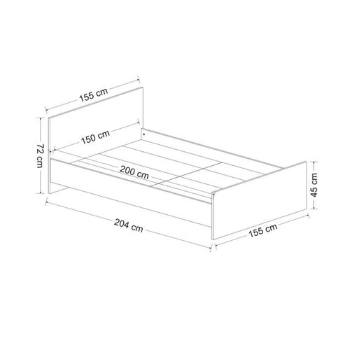 Woody Fashion Dvostruki krevet, Kale Bedstead 150 x 200 - White slika 6