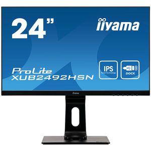 IIYAMA PROLITE XUB2492HSN-B1 23.8" IPS 1920x1080 @75Hz USB-C Dock 65W + LAN, HDMI, DP, Full Ergo