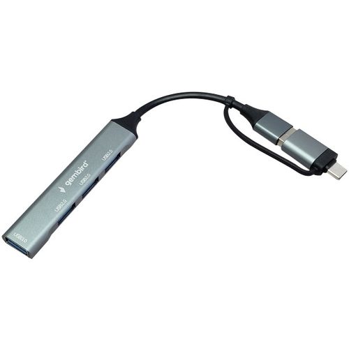 UHB-U3P4-06 ** Gembird HUB Type-A+C to 3*USB2.0 + 1*USB3.0 Aluminum (287) slika 3