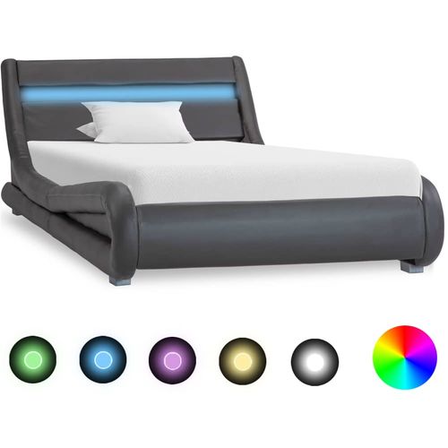 Okvir za krevet od umjetne kože s LED svjetlom sivi 90 x 200 cm slika 18