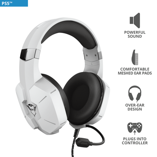 Trust gaming slušalice bijele GXT323W Carus (24258) - EOL slika 1