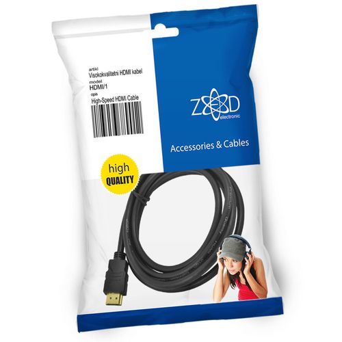 ZED electronic HDMI kabl, 1.0 met, ver. 1.4 - HDMI/1 slika 1