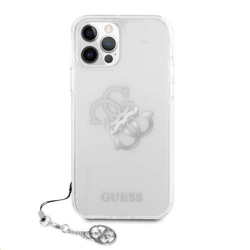 Maska Guess Hc PC 4G Metal Charm za iPhone 12 Pro Max 6.7 srebrna (GUHCP12LKS4GSI) slika 1