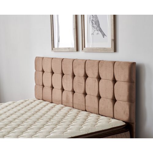 Helen - Light Brown (160 x 200) Light Brown Double Mattress, Base & Headboard slika 5