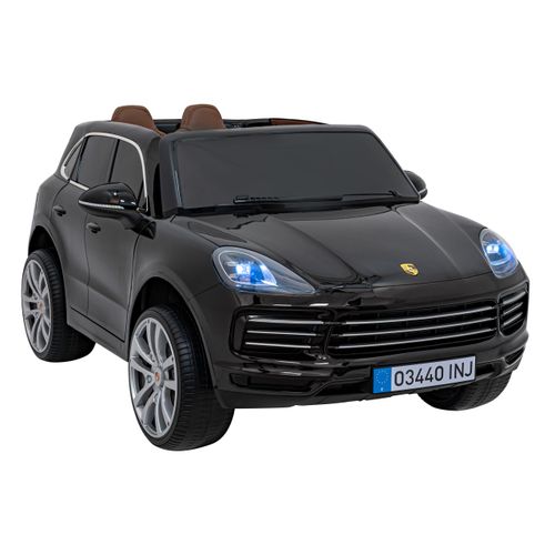 Licencirani auto na akumulator Porsche Cayenne S - crni/lakirani slika 1