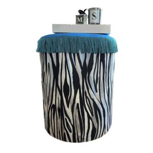 Jungle Scar Pouffe - Black, White BlackWhite Pouffe