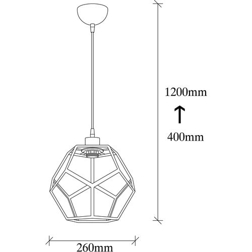 Opviq Visilica DEGIRMEN metalna crna 26 cm, visina 120 cm, podesiva visina, duljina kabla 90 cm, E27 40 W, Degirmen - MR-101 slika 5