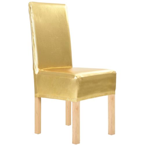 Ravne navlake za stolice 6 kom rastezljive zlatne slika 13