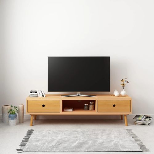 TV ormarić 120 x 35 x 35 cm od masivne borovine slika 35