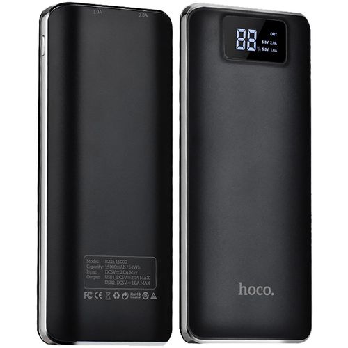 hoco. Punjač prijenosni za mobitele, 15000 mAh, 1 A/2.0 A, display - B23A Flowed Power Bank slika 4