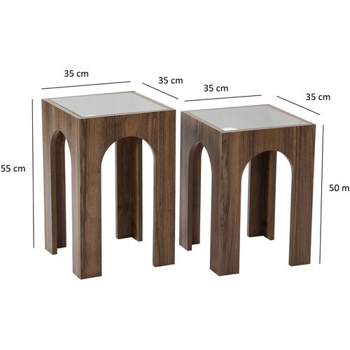 Seine 2 - Transparent, Walnut Transparent
Walnut Coffee Table Set slika 6