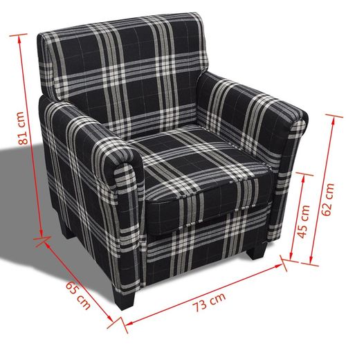 Sofa fotelja od tkanine s jastukom crna slika 12