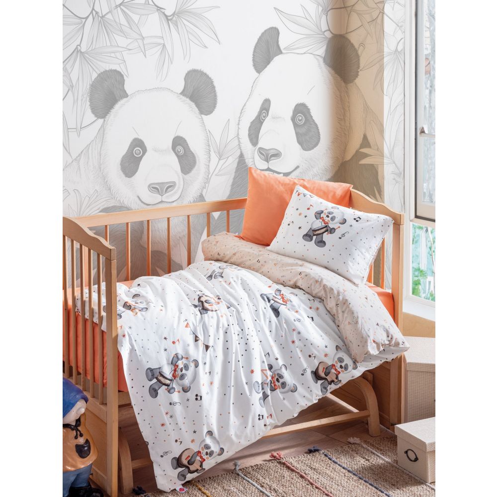 Ranforce Baby Quilt Cover Set Musico - Narančasta slika 1