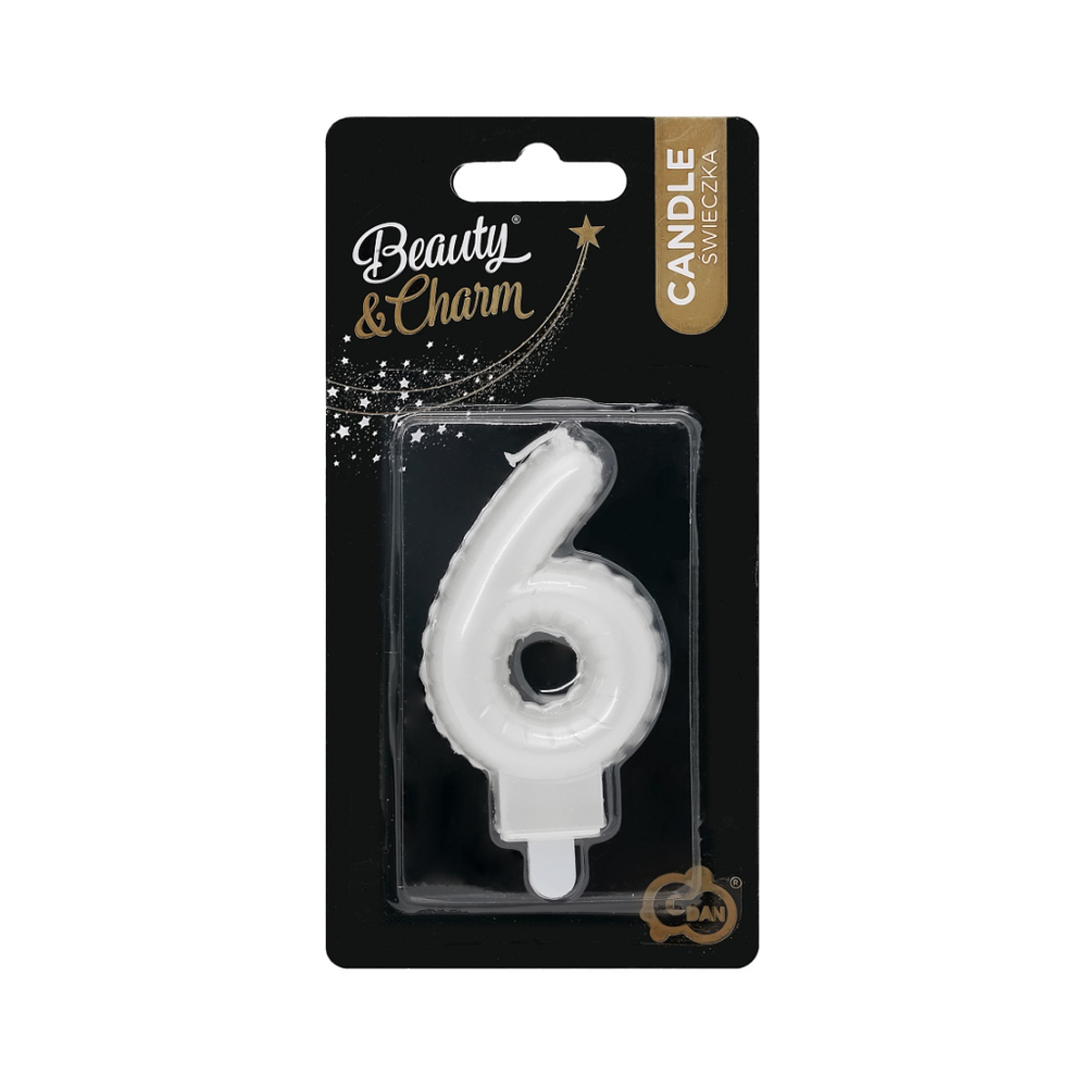 SF-PBI6 Svjećica za tortu 6 Biserno Bijela 7cm slika 2