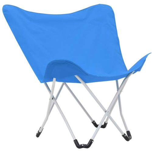 Stolice za kampiranje u obliku leptira 2 kom sklopive plave slika 13