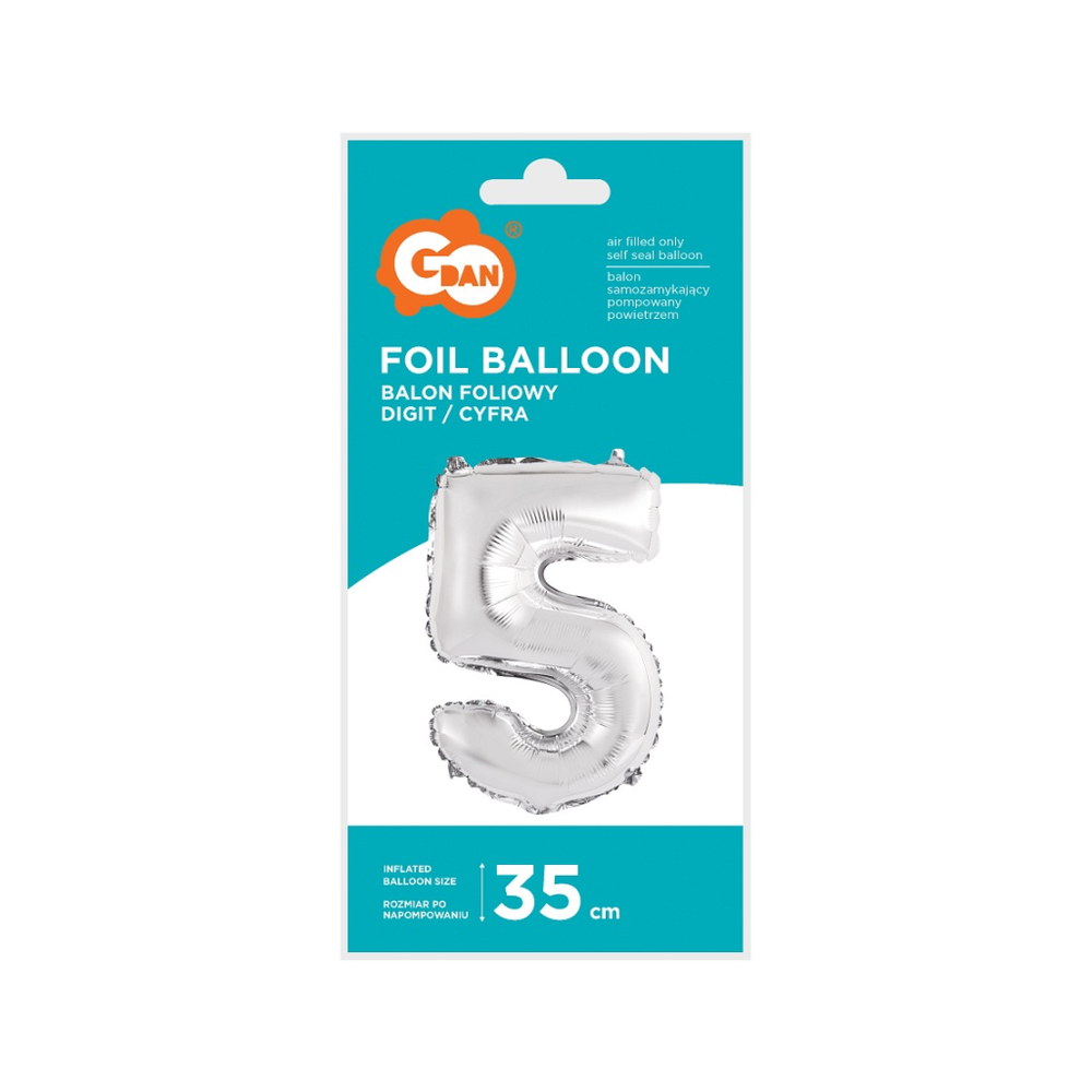 FG-C35S5 Folijski balon 5 Silver 35cm slika 2