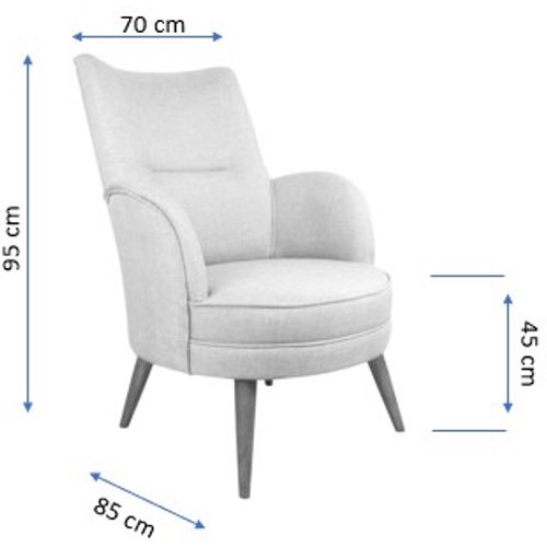 Victoria - Grey Grey Wing Chair slika 3