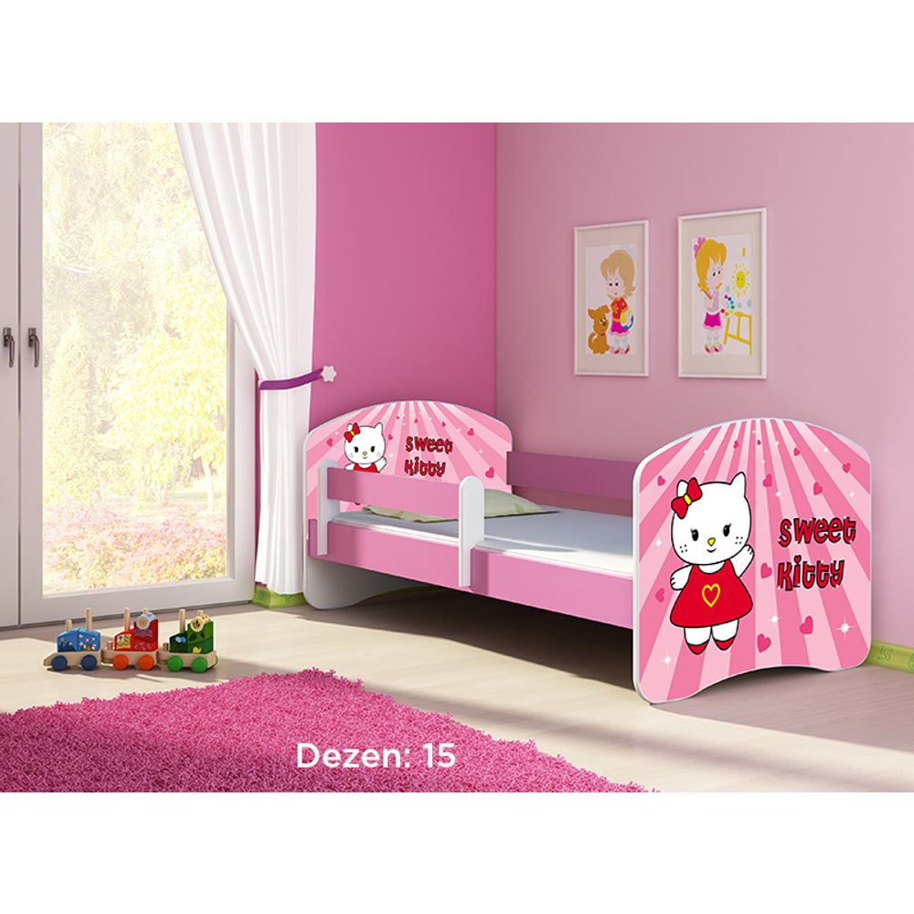 ACMA Dječiji krevet Acma II Pink - 140x70cm - Dezen 15 slika 2